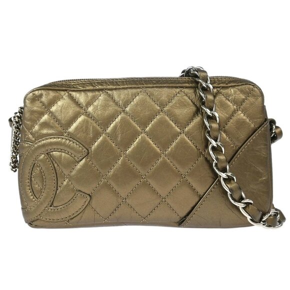 Chanel Metallic Bronze Calfskin Cambon Ligne Handbag - Picture 1 of 11